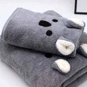 Koala hand towel small gray ears cartoon cute bathroom kitchen Kawaii